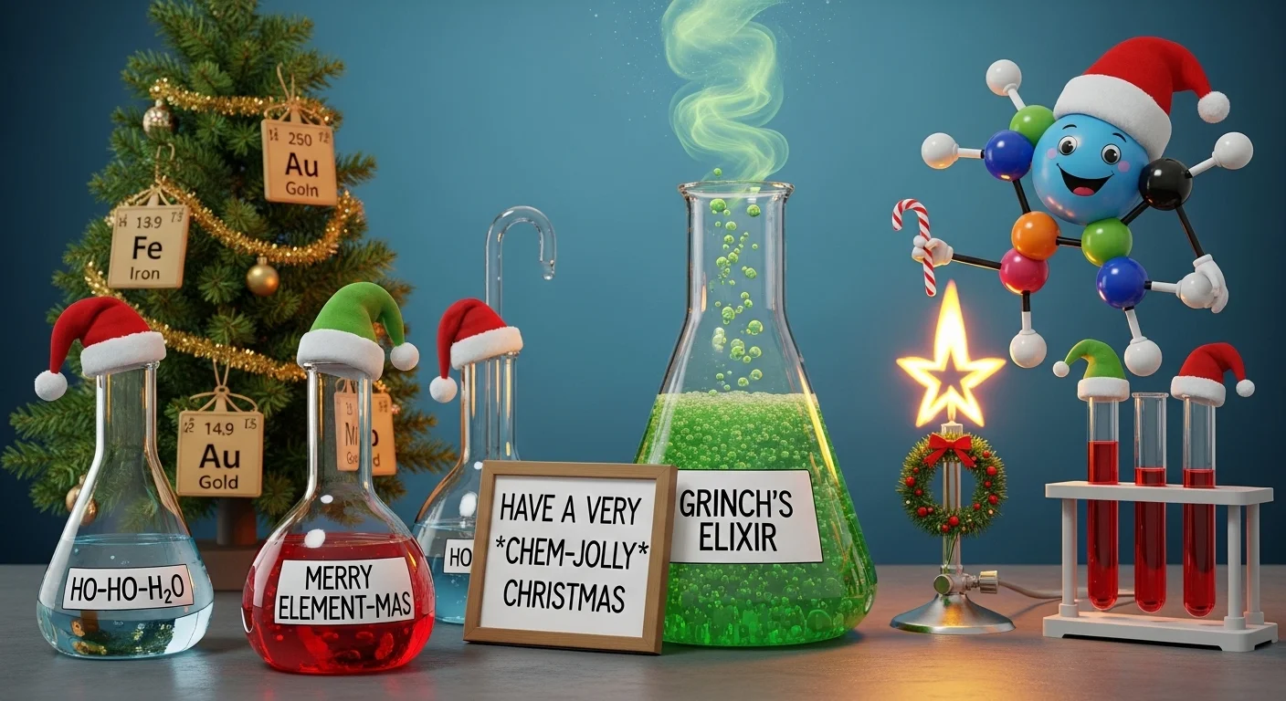 Christmas Caption Chemistry Puns
