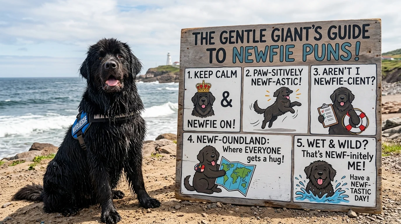 Cheesy Newfoundland Dog Puns