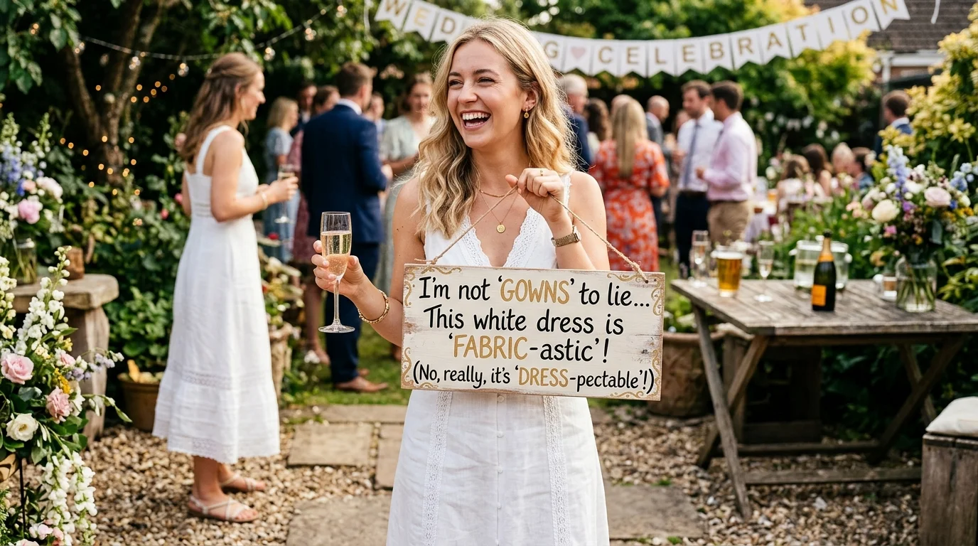 Cheesy White Dress Puns